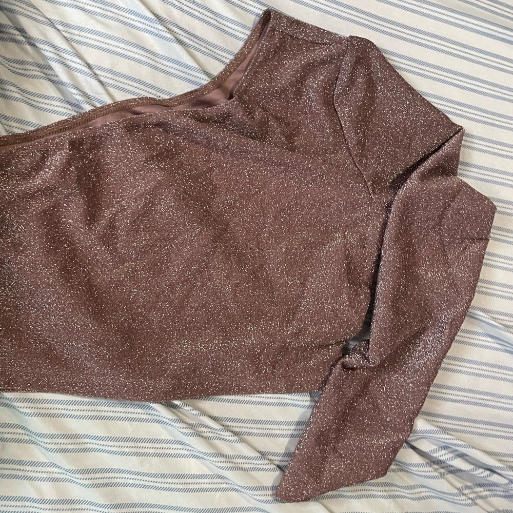 Shein Sparkling Mauve Long Sleeve Top